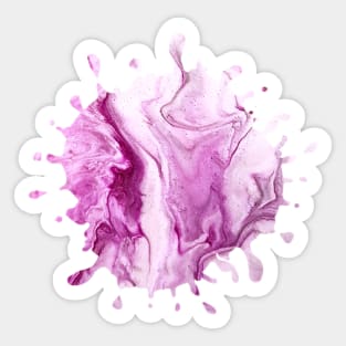 Baby Pink Acrylic Pour Paint Splash Sticker